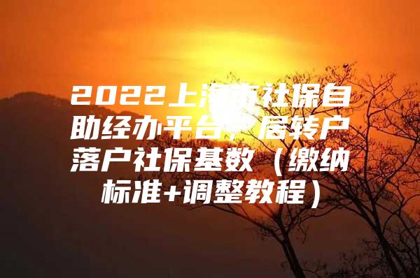 2022上海市社保自助经办平台，居转户落户社保基数（缴纳标准+调整教程）