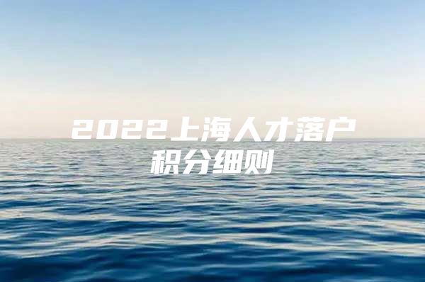 2022上海人才落户积分细则