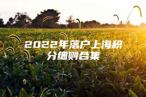 2022年落户上海积分细则合集