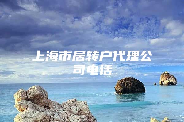 上海市居转户代理公司电话