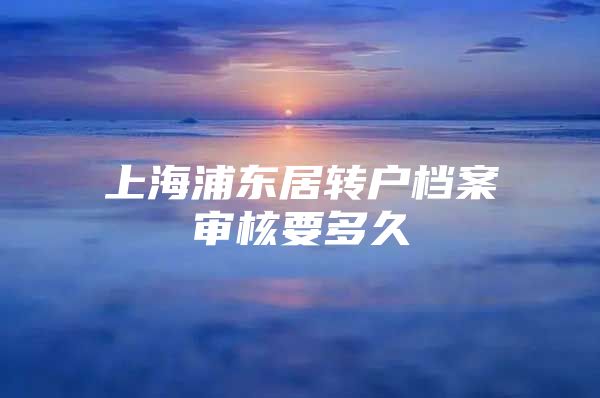 上海浦东居转户档案审核要多久