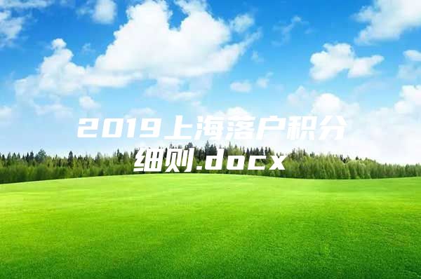 2019上海落户积分细则.docx