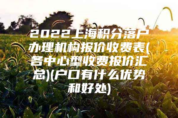 2022上海积分落户办理机构报价收费表(各中心型收费报价汇总)(户口有什么优势和好处)