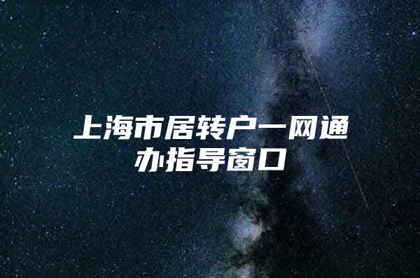 上海市居转户一网通办指导窗口