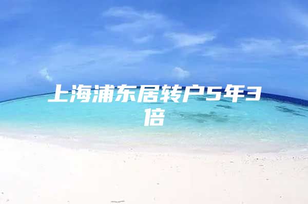 上海浦东居转户5年3倍