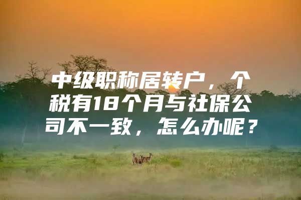 中级职称居转户，个税有18个月与社保公司不一致，怎么办呢？