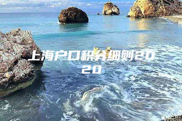 上海户口积分细则2020