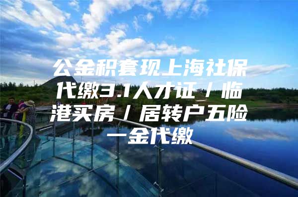 公金积套现上海社保代缴3.1人才证／临港买房／居转户五险一金代缴