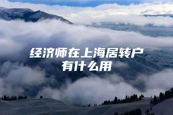 经济师在上海居转户有什么用