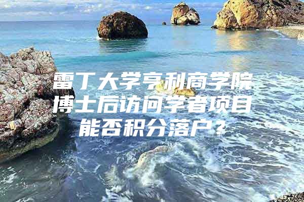 雷丁大学亨利商学院博士后访问学者项目能否积分落户？