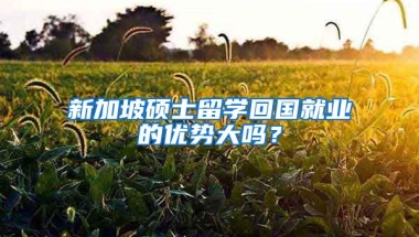 新加坡硕士留学回国就业的优势大吗？