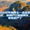 2018年就那么一点点变化，深圳户口流程简化，审核却严了