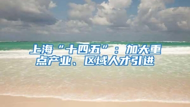 上海“十四五”：加大重点产业、区域人才引进