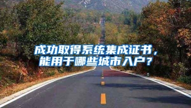 成功取得系统集成证书，能用于哪些城市入户？