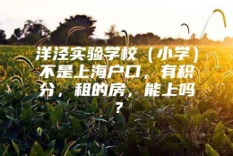 洋泾实验学校（小学）不是上海户口，有积分，租的房，能上吗？