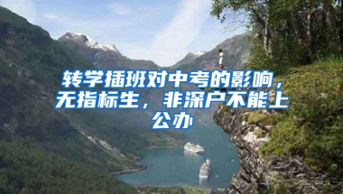 转学插班对中考的影响，无指标生，非深户不能上公办