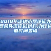 2018年深圳市居住证办理条件流程和材料,办理进度时间查询