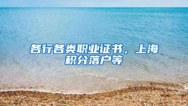 各行各类职业证书，上海积分落户等