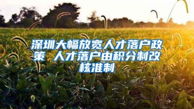 深圳大幅放宽人才落户政策 人才落户由积分制改核准制