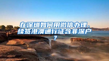 在深圳如何用微信办理、续签港澳通行证含非深户？