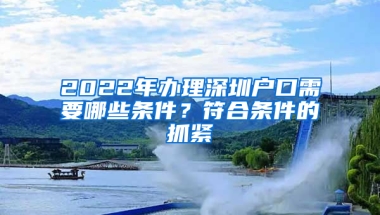 2022年办理深圳户口需要哪些条件？符合条件的抓紧