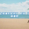 上海浦东居转户 职称 社保基数