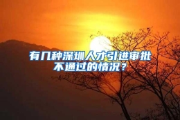 有几种深圳人才引进审批不通过的情况？