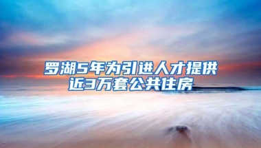 罗湖5年为引进人才提供近3万套公共住房