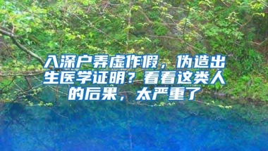 入深户弄虚作假，伪造出生医学证明？看看这类人的后果，太严重了