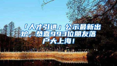 「人才引进」公示最新出炉，恭喜993位朋友落户大上海！