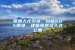 深圳人才引进：自留60%用地，建保障房及人才公寓