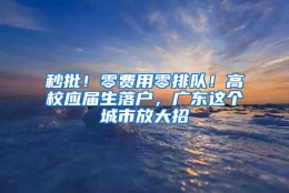 秒批！零费用零排队！高校应届生落户，广东这个城市放大招