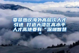 委员热议海外高层次人才引进 打造大湾区高水平人才高地要有“深圳智慧”