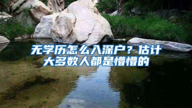 无学历怎么入深户？估计大多数人都是懵懵的