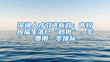 深圳人才引进新政：高校应届生落户“秒批”，零费用、零排队