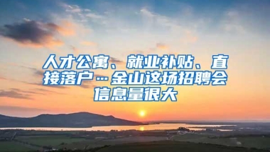 人才公寓、就业补贴、直接落户…金山这场招聘会信息量很大