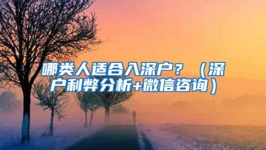 哪类人适合入深户？（深户利弊分析+微信咨询）