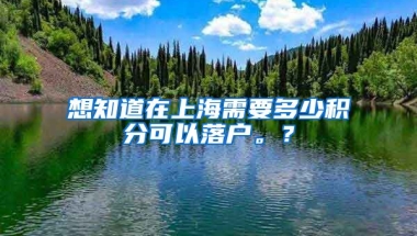 想知道在上海需要多少积分可以落户。？