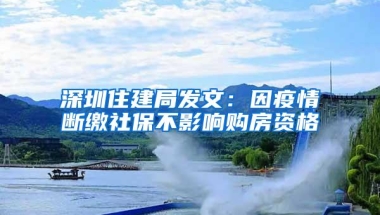 深圳住建局发文：因疫情断缴社保不影响购房资格