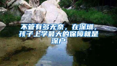 不管有多无奈，在深圳，孩子上学最大的保障就是深户