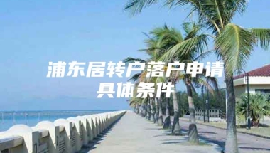 浦东居转户落户申请具体条件