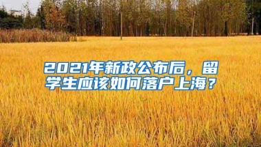 2021年新政公布后，留学生应该如何落户上海？