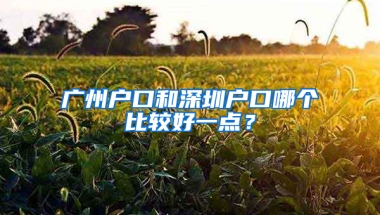 广州户口和深圳户口哪个比较好一点？