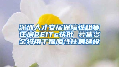 深圳人才安居保障性租赁住房REITs获批 募集资金将用于保障性住房建设