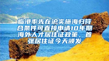 临港率先在沪实施海归符合条件可直接申请10年期海外人才居住证政策，首张居住证今天颁发