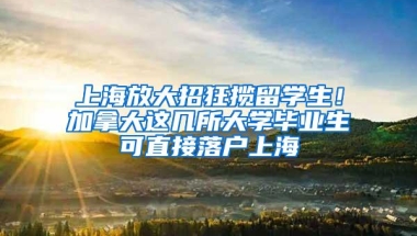 上海放大招狂揽留学生！加拿大这几所大学毕业生可直接落户上海