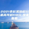 2021表彰奖励积分最高可积110分,快来看看