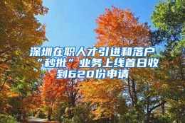 深圳在职人才引进和落户“秒批”业务上线首日收到620份申请