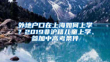 外地户口在上海如何上学？2019非沪籍儿童上学、参加中高考条件