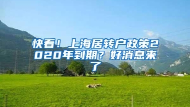 快看！上海居转户政策2020年到期？好消息来了